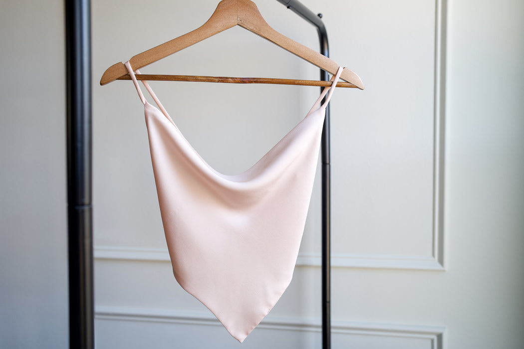 Cowl Neck Satin Crop Top